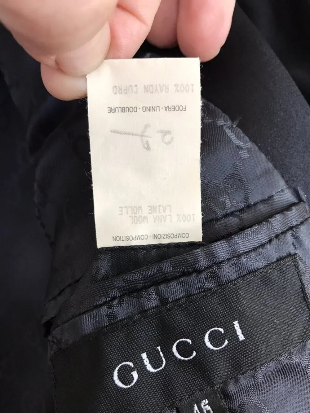 Gucci 46 US 36 Black Tux Tuxedo sharp sport dress coat jacket Italy READ flaws